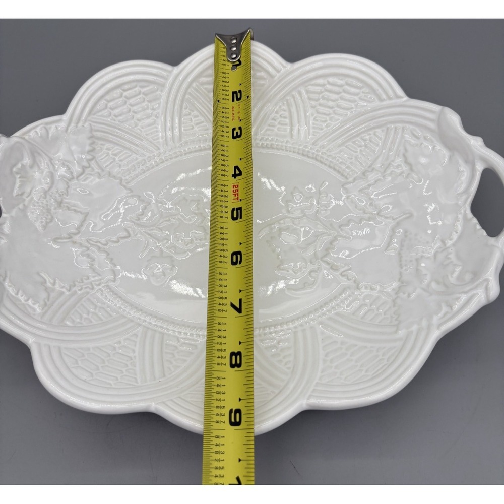 Vintage‎ Italian Ceramic Serving Platter Made in Neuwirth Italy Floral Design - Picture 4 of 11
